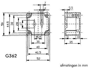 ABS-BEHUIZING 52 x 50 x 35mm WATERBESTENDIG - DONKERGRIJS 