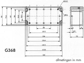 ABS-BEHUIZING 160 x 80 x 55mm WATERBESTENDIG - DONKERGRIJS 