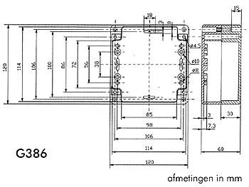 ABS-BEHUIZING 120 x 120 x 60mm WATERBESTENDIG - DONKERGRIJS