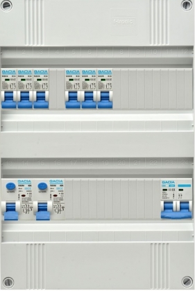 1 Fase Groepenkast / 6 x automaat 16A / 2 x aardlek / 1 x hoofdschakelaar