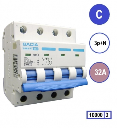 Gacia Installatieautomaat C40 3P+N 40A C kar.