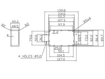 WATERDICHTE GEGOTEN ALUMINIUM BEHUIZING MET FLENS