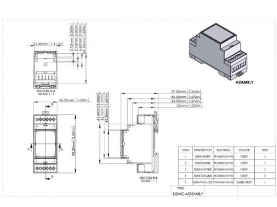 DIN-RAIL MODULE BOX - 2MG