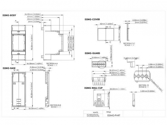 DIN-RAIL MODULE BOX - 2MG