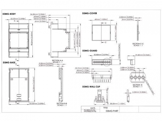 DIN-RAIL MODULE BOX - 3MG