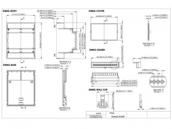 DIN-RAIL MODULE BOX - 4MG