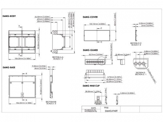 DIN-RAIL MODULE BOX - 6MG