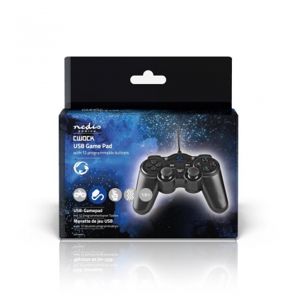 Gamepad | USB Type-A | USB Gevoed | PC | Aantal knoppen: 12 | Kabellengte: 1.50 m | Zwart
