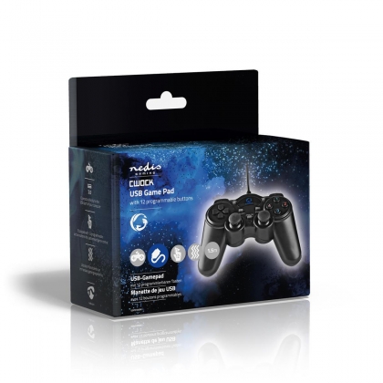 Gamepad | USB Type-A | USB Gevoed | PC | Aantal knoppen: 12 | Kabellengte: 1.50 m | Zwart
