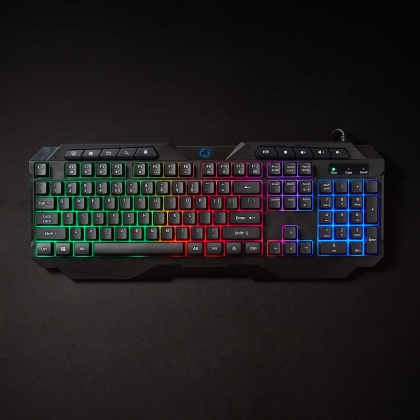 Bedraad Gaming Toetsenbord | USB Type-A | Membrane Toetsen | LED | QWERTY | US Internationaal | USB Gevoed | Lengte stroomkabel: 1.30 m | Multimedia