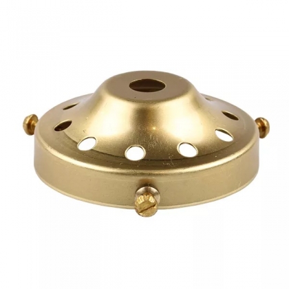 Glashouder messing diameter 61mm hoogte 25mm gat 10,5mm