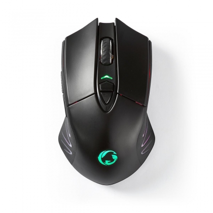 Gaming Muis | Wired & Wireless | 500 / 1000 / 2000 / 3000 / 5000 / 10000 dpi | Instelbare DPI | Aantal knoppen: 7 | Programmeerbare knoppen | Rechtshandig | 1.50 m | RGB