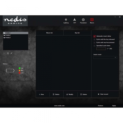 Gaming Muis | Wired & Wireless | 500 / 1000 / 2000 / 3000 / 5000 / 10000 dpi | Instelbare DPI | Aantal knoppen: 7 | Programmeerbare knoppen | Rechtshandig | 1.50 m | RGB