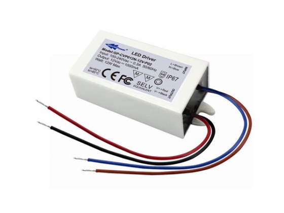 LED POWER SUPPLY SINGLE OUTPUT 12 VDC 12 W