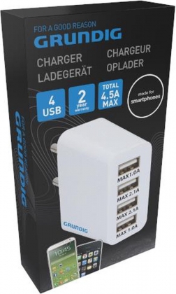 GRUNDIG USB-LADER 4 POORTEN 5V 4.5A MAX.