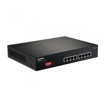 Lange afstand 8-poorts Gigabit PoE+-switch met DIP-switch