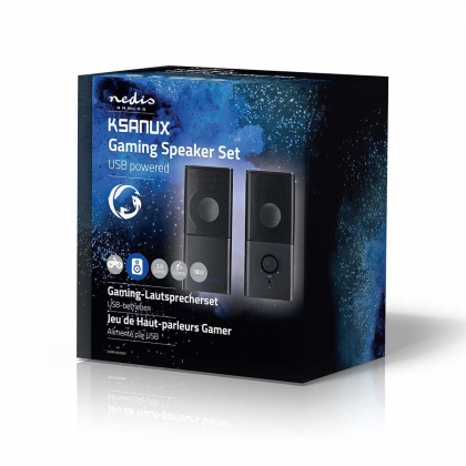 Gaming Speaker | Speaker-kanalen: 2.0 | USB Gevoed | 3,5 mm Male | 18 W | Zonder Verlichting | Volumebediening | Output: 1x 3,5 mm Audio Out