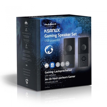 Gaming Speaker | Speaker-kanalen: 2.0 | USB Gevoed | 3,5 mm Male | 18 W | Zonder Verlichting | Volumebediening | Output: 1x 3,5 mm Audio Out