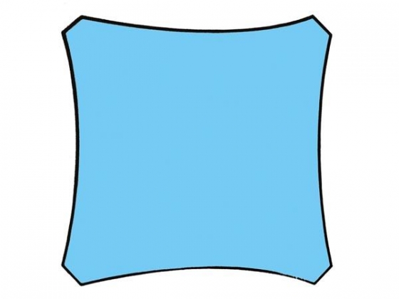 ZONNEZEIL - VIERKANT - 3.6 x 3.6 m - KLEUR: HEMELSBLAUW