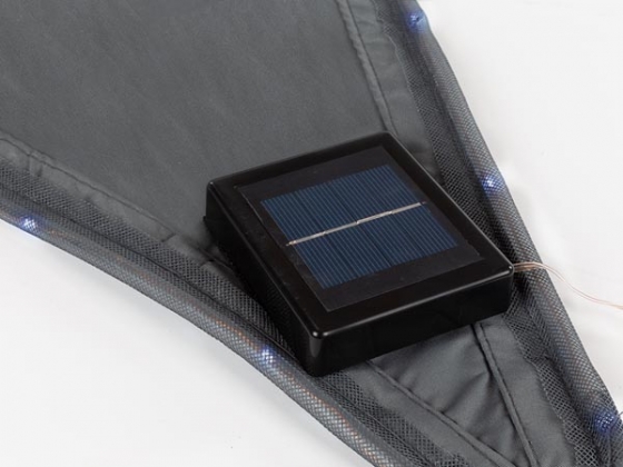 ZONNEZEIL MET LED-RANDVERLICHTING - DRIEHOEK - 3.6 x 3.6 x 3.6 m - ANTRACIET