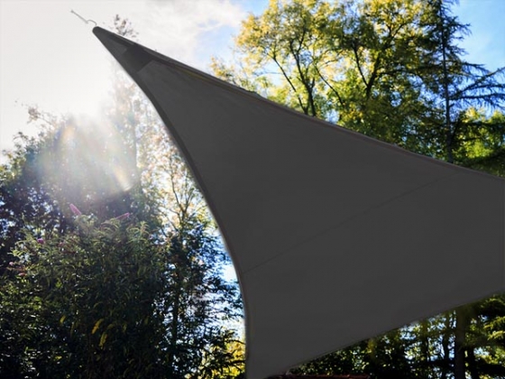 ZONNEZEIL MET LED-RANDVERLICHTING - DRIEHOEK - 3.6 x 3.6 x 3.6 m - ANTRACIET