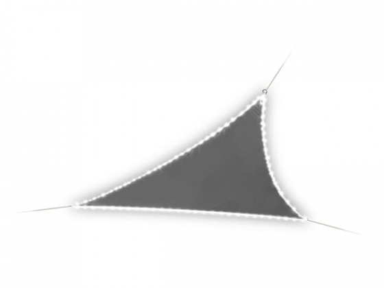 ZONNEZEIL MET LED-RANDVERLICHTING - DRIEHOEK - 3.6 x 3.6 x 3.6 m - ANTRACIET