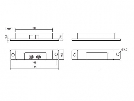 MINI MAGNEETCONTACT - 0.5A @ 100V AC/DC - NC