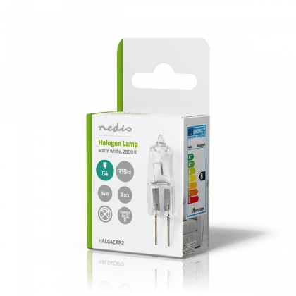 Halogen Lamps G4 | 14 W | 225 lm | 2800 K | Warm Wit | Aantal lampen in verpakking: 2 Stuks