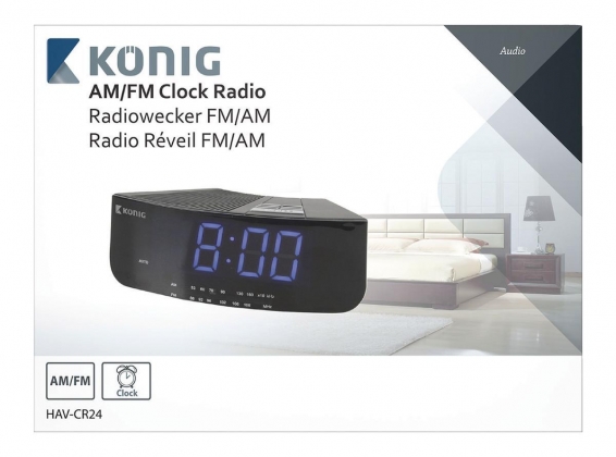 Wekkerradio FM / AM Zwart/Blauw