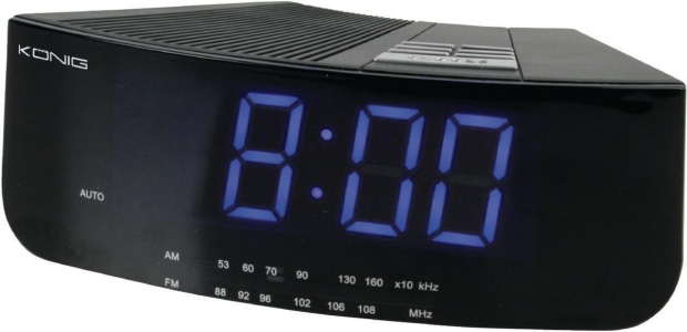 Wekkerradio FM / AM Zwart/Blauw