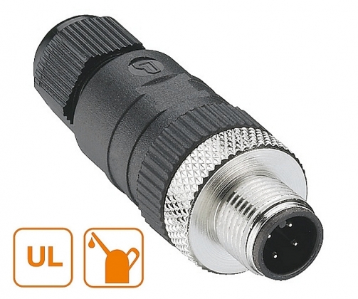 5-polige M12 Connector male met schroefaansluiting - SW15