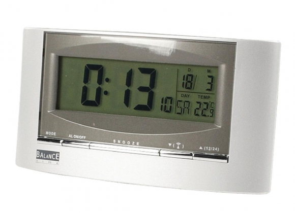 Zendergestuurde Solar Wekker Digitaal Zilver
