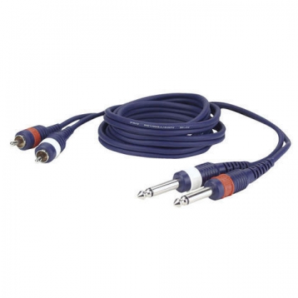 DAP 2x Jack 6.3 male naar 2x RCA male 3m