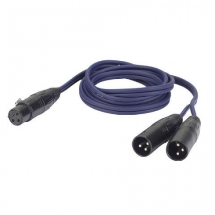 DAP XLR female naar 2x XLR male 1.5m