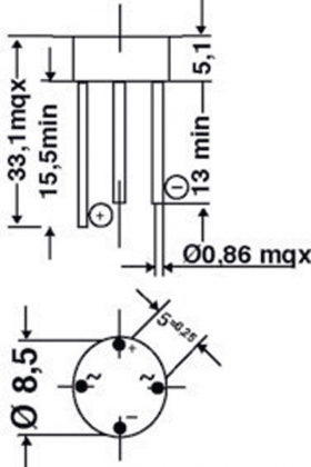 GELIJKRICHTER 400V-1.5A Rond