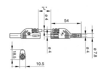 CONTACTBESCHERMDE GEGROEIBARE MEETLEIDING 4mm 25cm / GEEL (MLB-SH/WS 25/1)