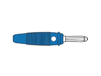 HQ MATING CONNECTOR 4mm WITH TRANSVERSE HOLE AND SCREW / BLUE (BULA 20K)