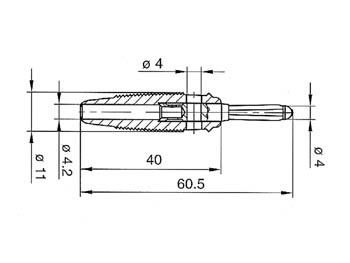 BANAANSTEKKER 4mm MET DWARGAT EN SOLDEERAANSLUITING / GEEL (BULA 30K)