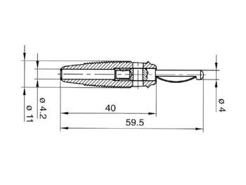 BANAANSTEKKER 4mm MET DWARSGAT EN SOLDEERAANSLUITING / ZWART (VQ 30)