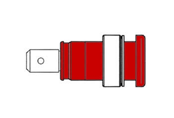 GEISOLEERDE INBOUWBUS 4mm, AANRAAKVEILIG / ROOD (SEB 2620-F6,3)