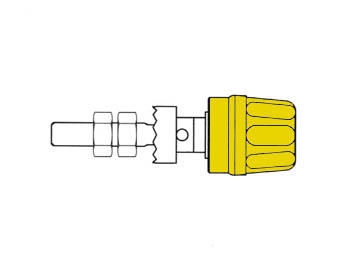 4mm AANSLUITKLEM MET GEISOLEERDE KOP / GEEL (PK10A)