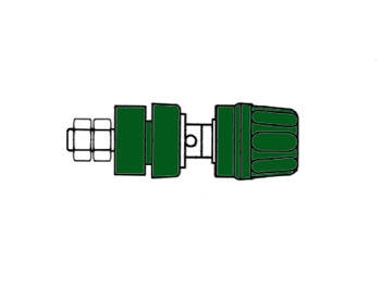 GEISOLEERDE 4mm INBOUWBUS MET KOP EN RING / GROEN (PKI10A)