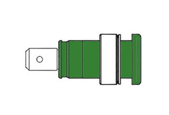 GEISOLEERDE INBOUWBUS 4mm, AANRAAKVEILIG / GROEN (SEB 2620-F6,3)