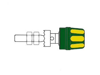 4mm AANSLUITKLEM MET GEISOLEERDE KOP / GROEN+GEEL (PK10A)