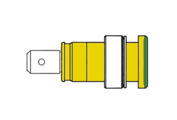 GEISOLEERDE INBOUWBUS 4mm, AANRAAKVEILIG / GEEL+GROEN (SEB 2620-F6,3)