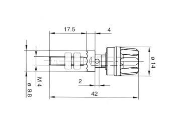 4mm AANSLUITKLEM MET GEISOLEERDE KOP / ZWART (PK10A)