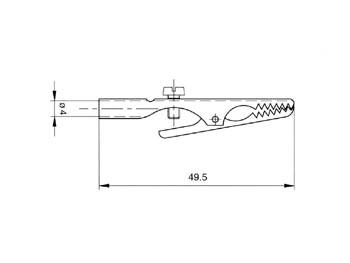 KROKODILLENKLEM IN VERNIKKELD STAAL 4mm (AGS 20)