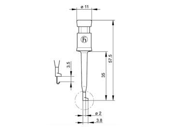 MINIATUUR KLEMTESTPEN MET SOLDEERAANSLUITING (KLEPS 2) - ZWART