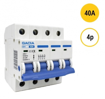 Hoofdschakelaar 4 polig 40A DH-440
