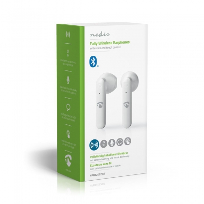Volledig Draadloze Oordopjes | Bluetooth® | Maximale batterijduur: 2.5 uur | Aanraakbediening | Charging case | Ingebouwde microfoon | Ondersteuning voor spraakbesturing | Wit
